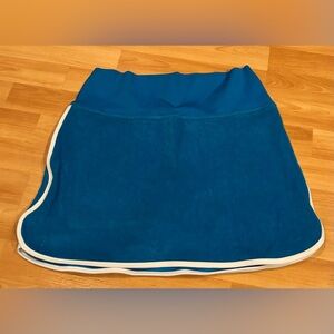 Aerie Offline Teal Blue Terry Cloth Skirt with White Trim